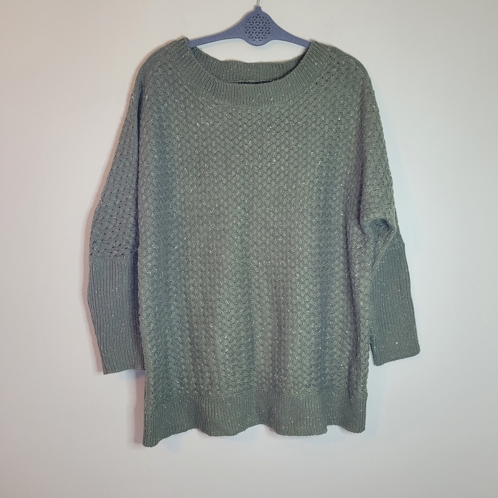 Lane Bryant Green Knit Sweater